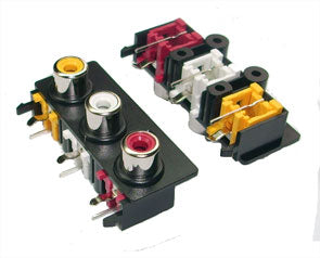 EIE Rca Socket 3W PCB Plate Mono Right-Angle