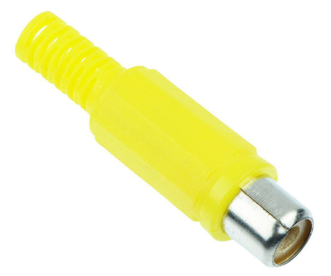 EIE Rca Socket Inline Yellow with Sleeve