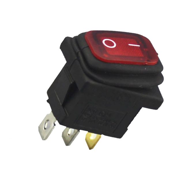 Daier Rocker Switch 240VAC 6A Ill-Red Spst 4.8mm Terminals