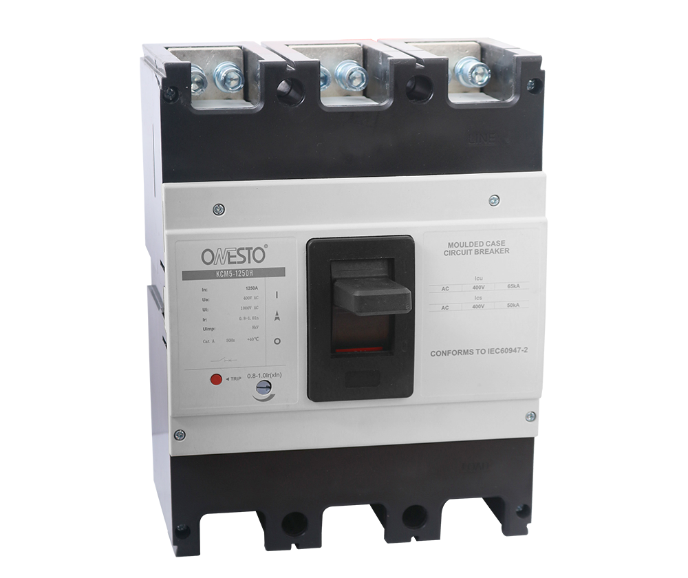 MCCB 1250H Frame Electronic Trip, 800A-1250A, 65kA - 3 Pole & 4 Pole | Onesto KCM5