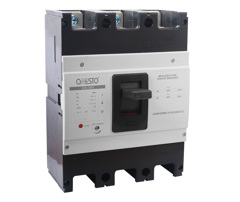 MCCB 800H Frame, 640A-800A Adjustable Thermal, 65kA - 3 Pole & 4 Pole | Onesto KCM5