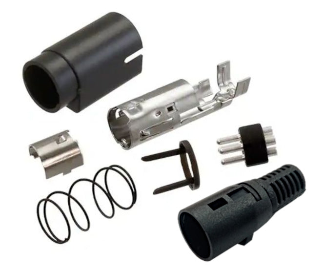 EIE Plug Circular in-Line 4W 6mm Tail Unassembled