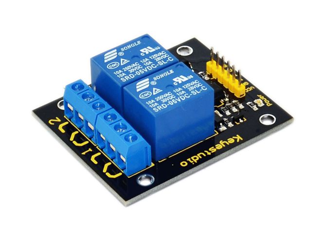 Keyestudio 2-CH Relay 5V Coil, PCB Module for Arduino