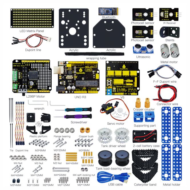 Keyestudio Mini Tank Robot Kit V2.0