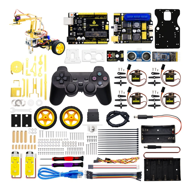 Keyestudio Robotic Car with Arm with 4DOF