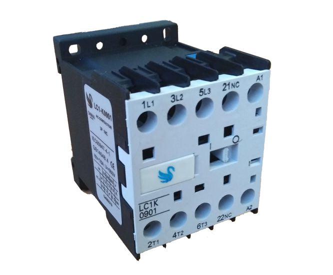 Swan Electric Power Contactor 9A 400VAC Coil 3P, 3-NO & 1-N.C Aux