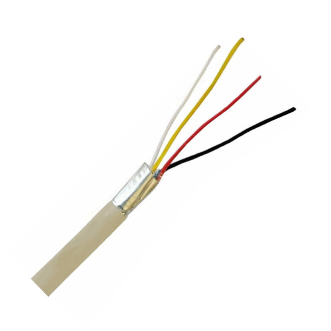 CS Round Flex Telephone Cable 4C OD=3.4mm Ivory