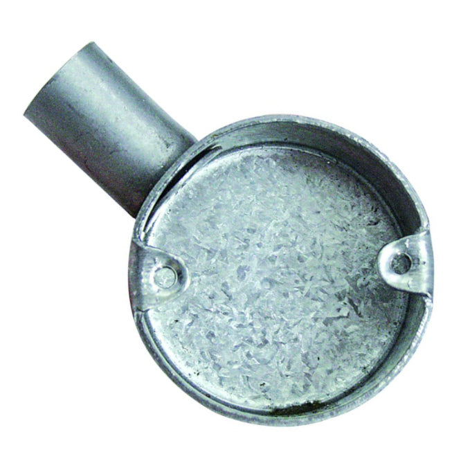 EIE 25mm 1W Conduit Box Galvanised with Cover and Screws