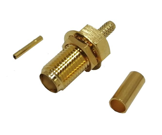 EIE Sma-Socket Crimp Panel Mount RG174 Gold