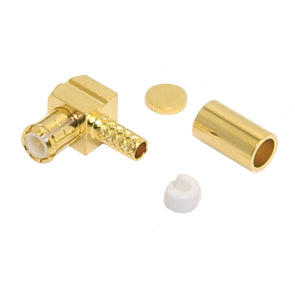EIE Mcx-Plug Mini Crimp Right-Angle RG174U, Gold