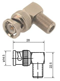 EIE Adapter BNC-Plug to .F-Socket Right-Angle