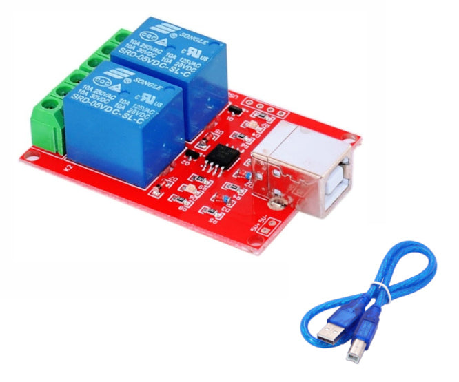Keyestudio 2-CH SPDT Relay 5V-COIL USB Drive