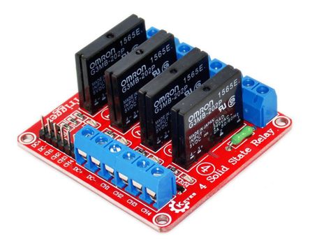 Keyestudio 4-CH Solid-State 5V Relay Red PCB 240V 2A