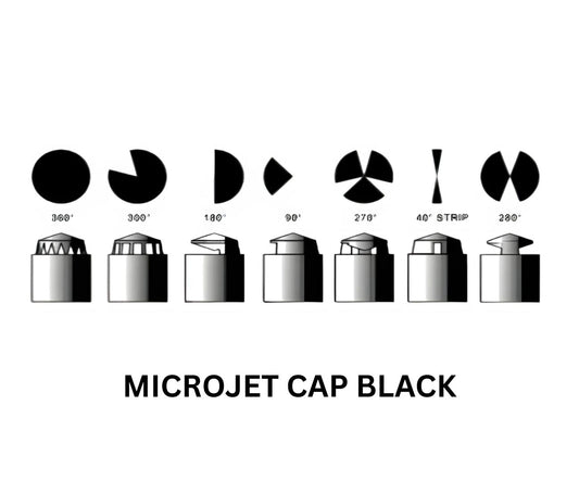 Microjet Cap Black – Replacement Spray Distribution Cap (9 Spray Patterns)