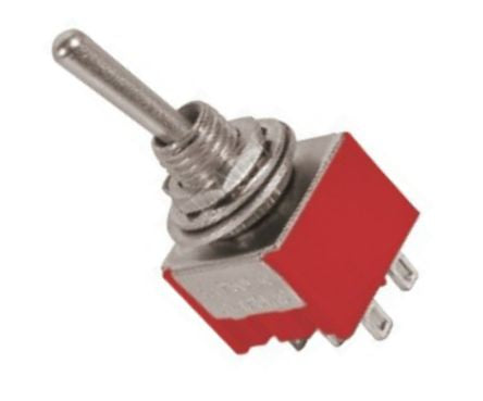 Daier Mini Toggle Switch Dpdt on-Off-on Sol-Red