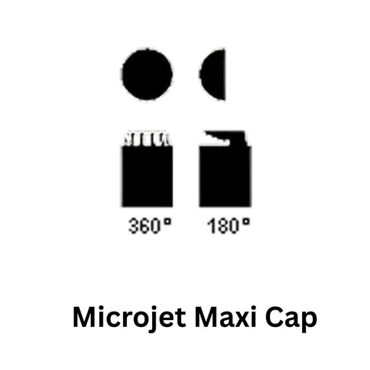 Microjet Maxi Cap – 180° and 360° Large-Pattern Spray Cap (AM01, AM05)