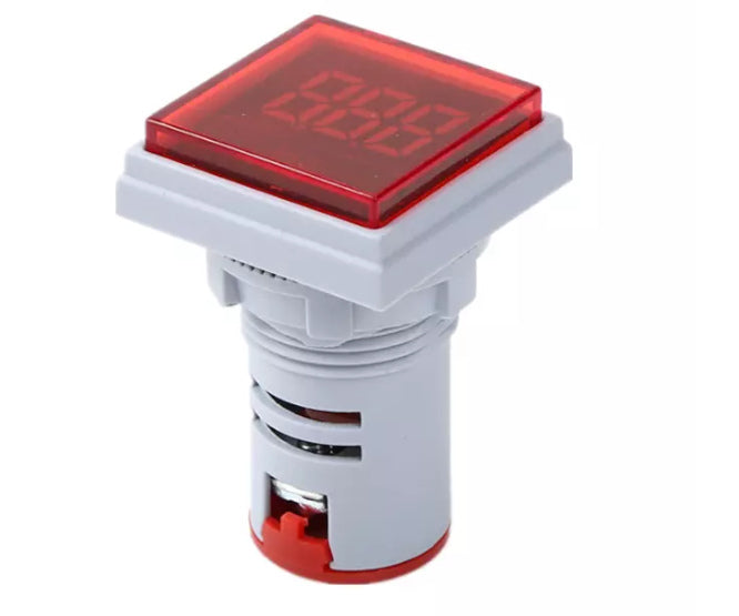 Swan Electric Voltmeter Indicator Square 500VAC 22mm Red Panel Mount