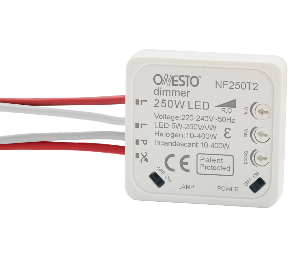 O-lite NF250T2 Multi-Way Trailing Edge Dimmer – 5W-250W, Min-Max Level & Memory