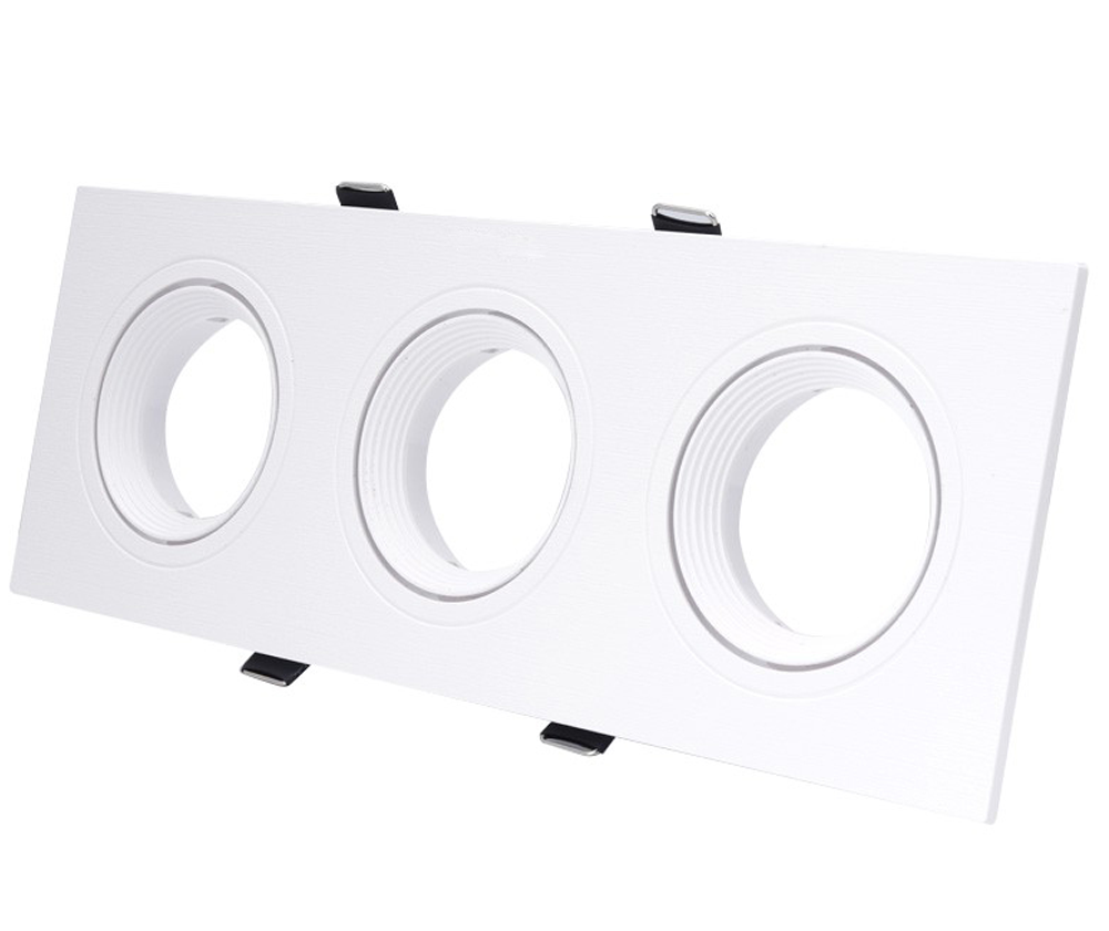 O-lite Rectangular 3-Lamp Anti-Glare Shallow Recessed Downlight Fitting, Plastic – 0580240 Series