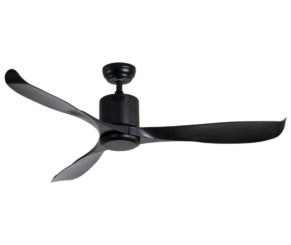 O-lite Ariosa DC 3 Blade Ceiling Fan – 1420mm, Black, No Light, 230V
