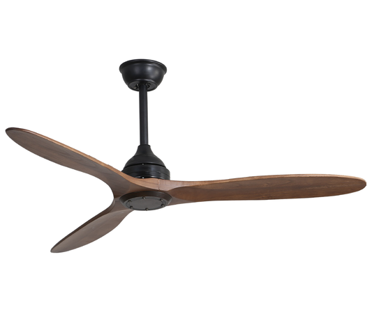 O-lite Elica 3 Blade Ceiling Fan 1320mm, Sand Nickel/Mahogany, No Light, 230V