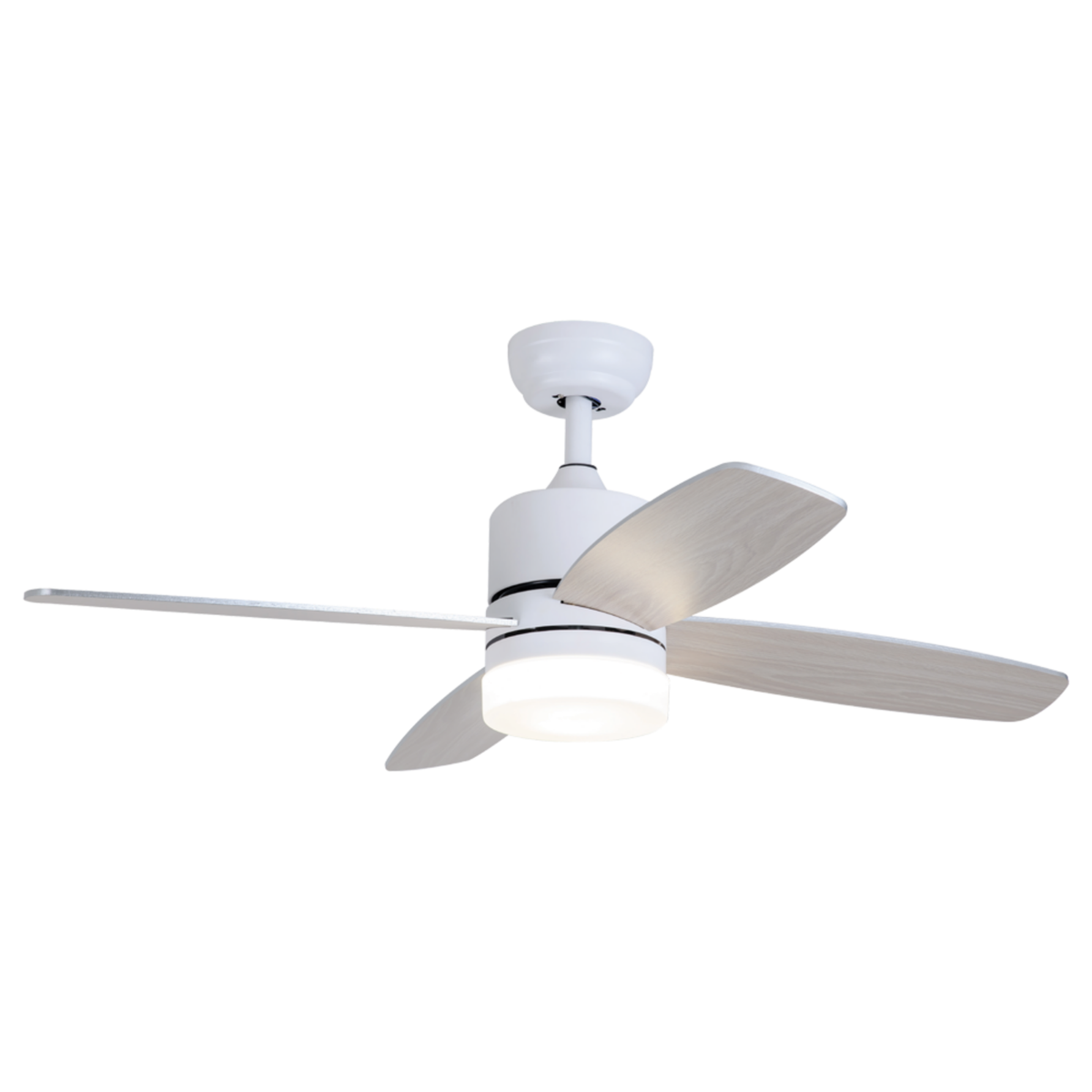 O-lite Respiro 4 Blade Ceiling Fan with 18W LED Light 1200mm, White, 230V
