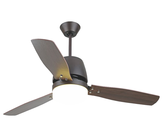 O-lite Vento 3 Blade Ceiling Fan with 24W LED Light 1200mm, Wood/Black, 230V