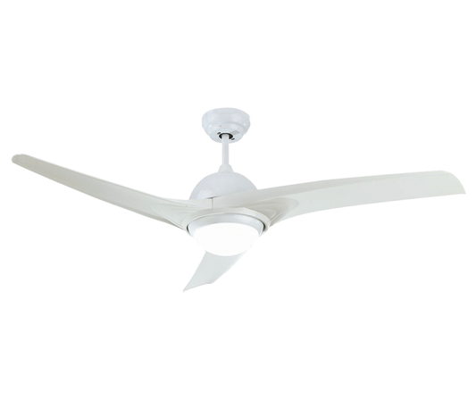 O-lite Miran 3 Blade Ceiling Fan with 18W LED Light 1320mm, White, 230V