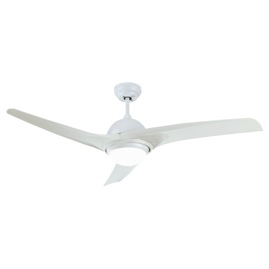 O-lite Miran 3 Blade Ceiling Fan with 18W LED Light 1320mm, White, 230V