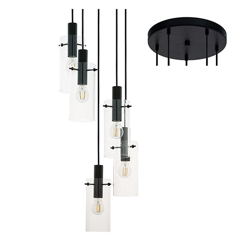 Eurolux Montefino Glass Pendant – 5LT 350mm