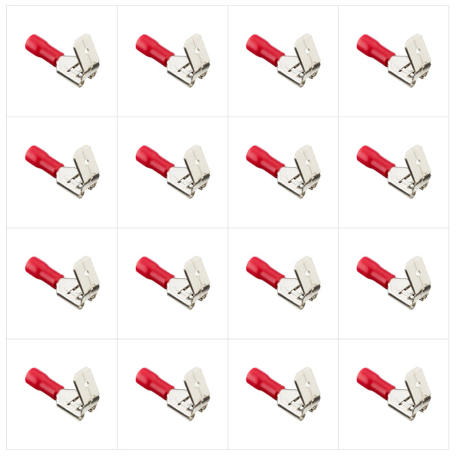 Guosai 6.35mm Red Nylon Pre-Insulated Piggyback Terminal Red