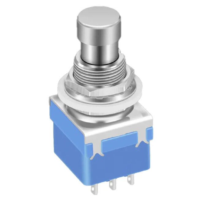 EIE Push Button Switch 3PDT on-(on) 3A 230VAC Solder M12 L=40