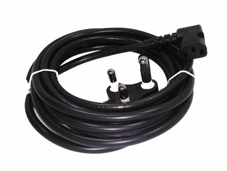 EIE Right Angle IEC-10A Plug Top 4m Black 0.75mm