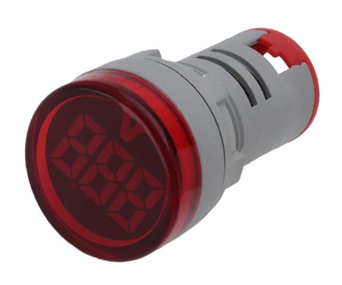 Swan Electric Voltmeter 50-500VAC 3-DIG Red 22mm Panel Mount