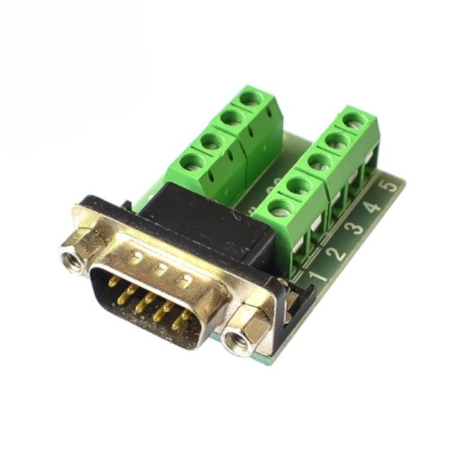 EIE DB9 Plug Breakout Adapter Panel Mount to Screw Connectors