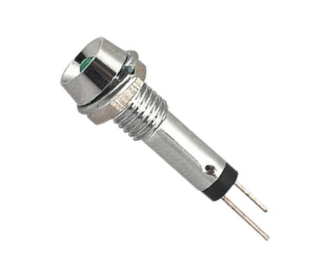 EIE LED Holder 3mm Chrome Grn LED