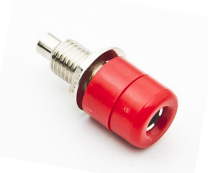 EIE 4mm Banana Socket Light Red Solder TL=21mm