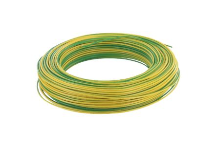 EIE Silicone Wire M/S CSA=1.0 2.5 Yellow/Green - 100mm