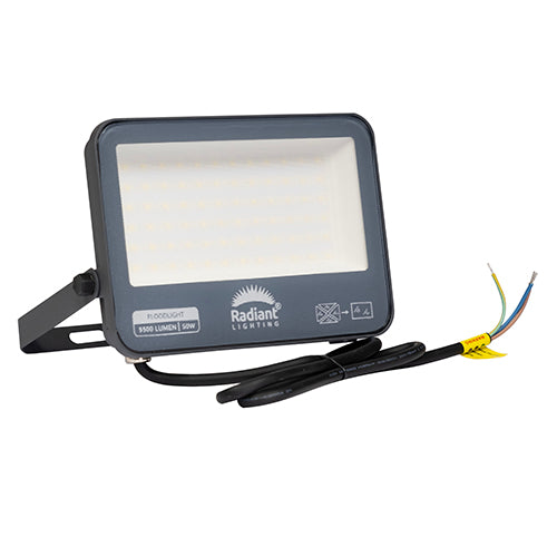 Radiant 50W grey aluminium LED trade floodlight, IP66, 6500K