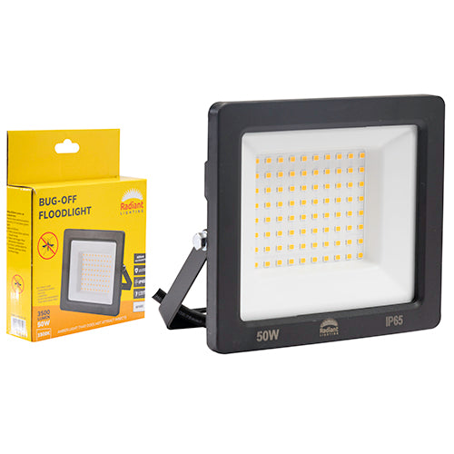 Radiant 50W LED insect repellent floodlight, black, IP65, 1500K warm light