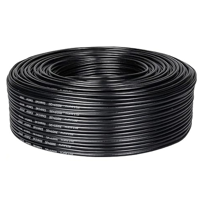 EIE 75 OHM Coax Cable Solid 6mm Black - 500m/ROLL