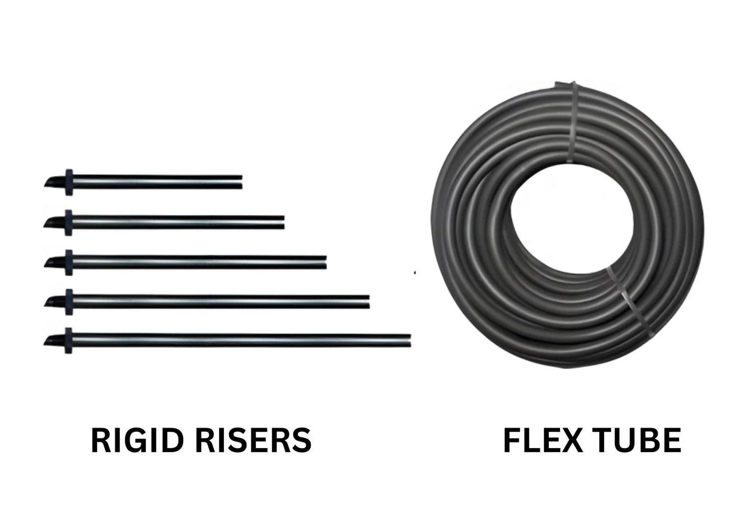 Microjet Rigid Risers and Flex Tube – Poly Riser and Flexible Irrigation Tube