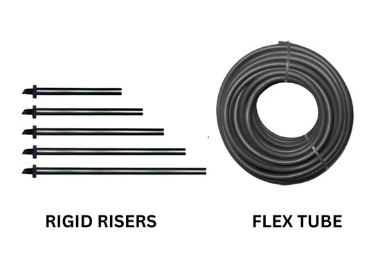 Microjet Rigid Risers and Flex Tube – Poly Riser and Flexible Irrigation Tube
