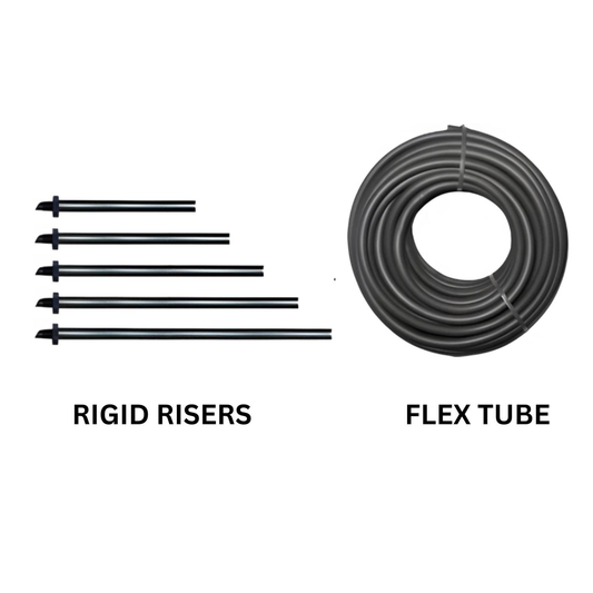Microjet Rigid Risers and Flex Tube – Poly Riser and Flexible Irrigation Tube
