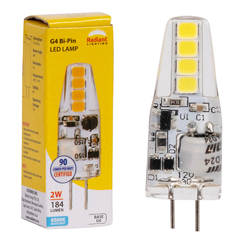 Radiant Bi-Pin 2W LED Lamp – G4, 6500K Cool Daylight