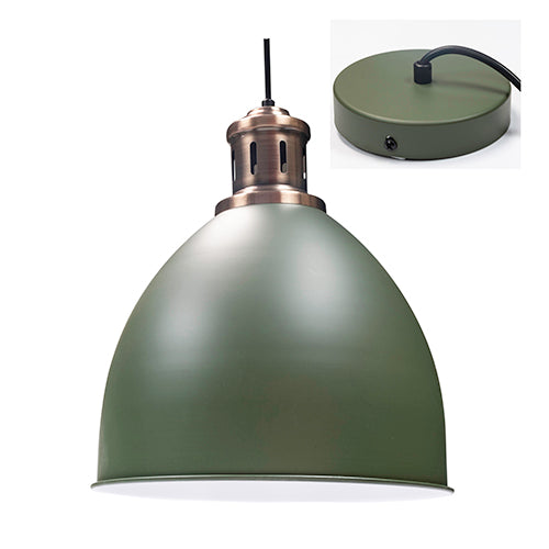 Radiant Steel Pendant 330mm – Green & Copper