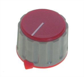EIE Knob Pla Red Hex Poi 20x29x6.3