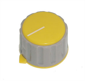EIE Knob Pla Yel Hex Poi 20x29x6.3