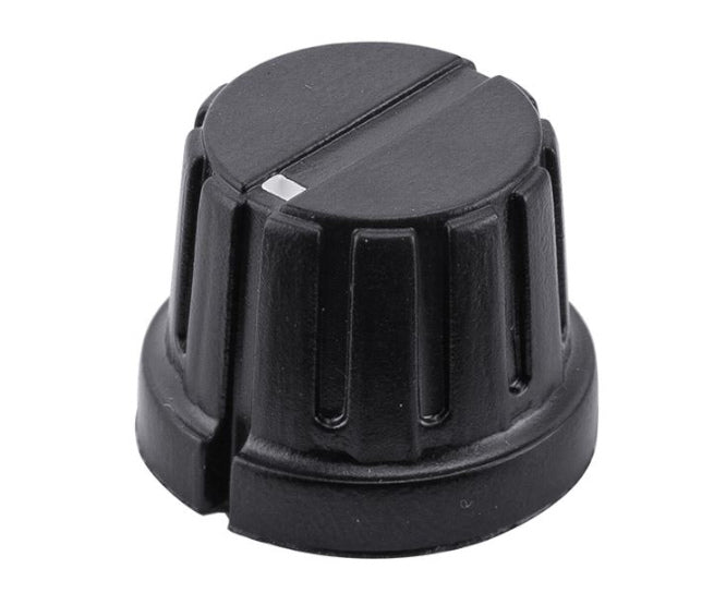 EIE Plastic Knob Black Round White Line 20x15.7x6.4mm