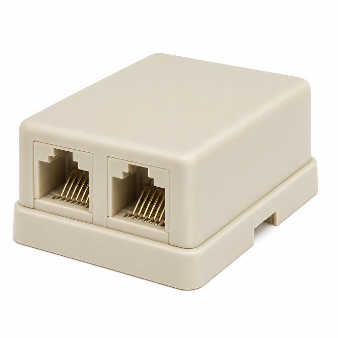 CS 6P6C Inline Socket Telephone Cable Coupler Beige